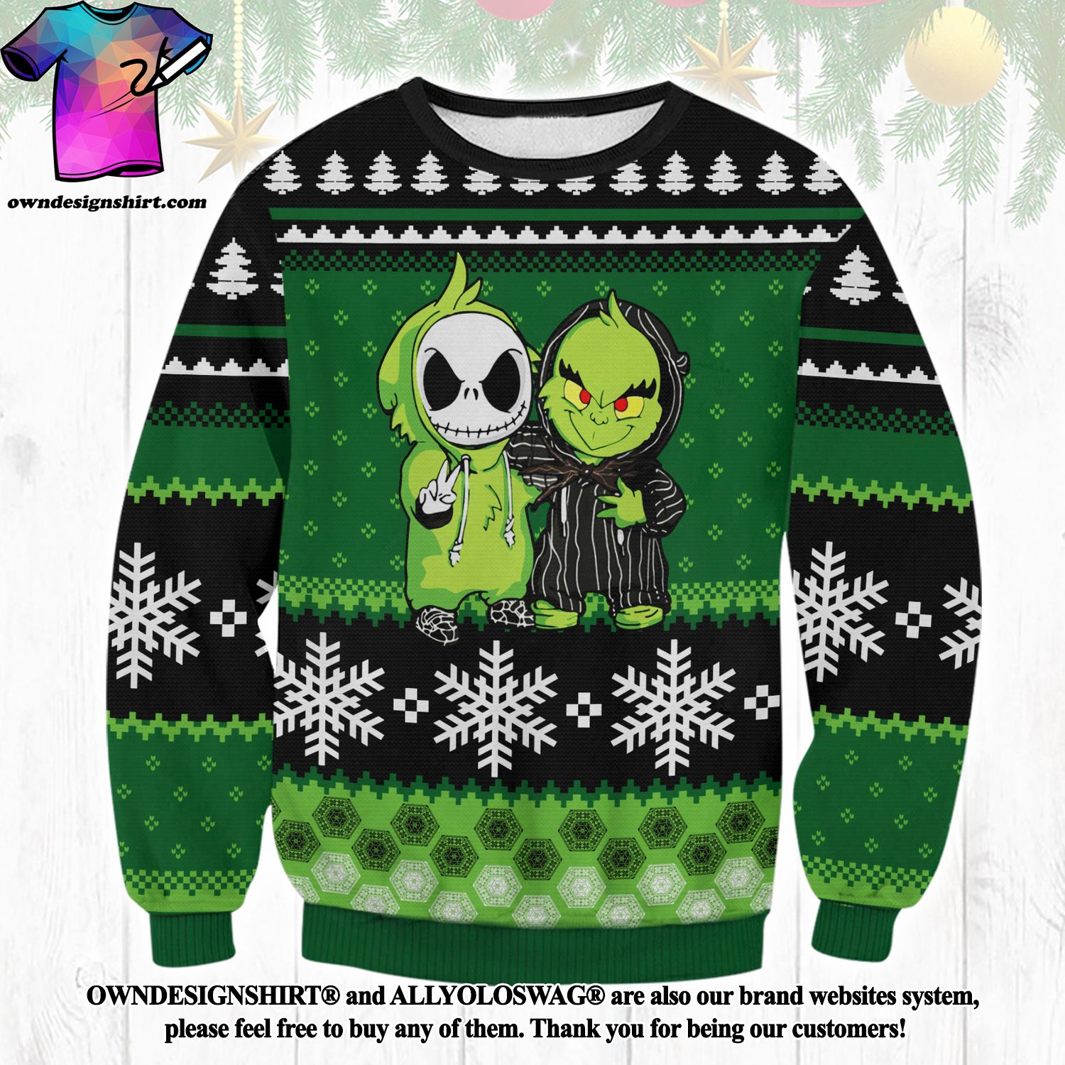 Jack And Grinch For Christmas Gifts Ugly Christmas Holiday Sweater