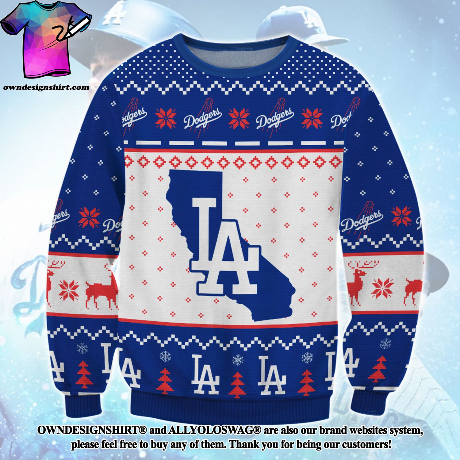 Dodgers Ugly Christmas Sweater - Funny Ugly Christmas Sweater