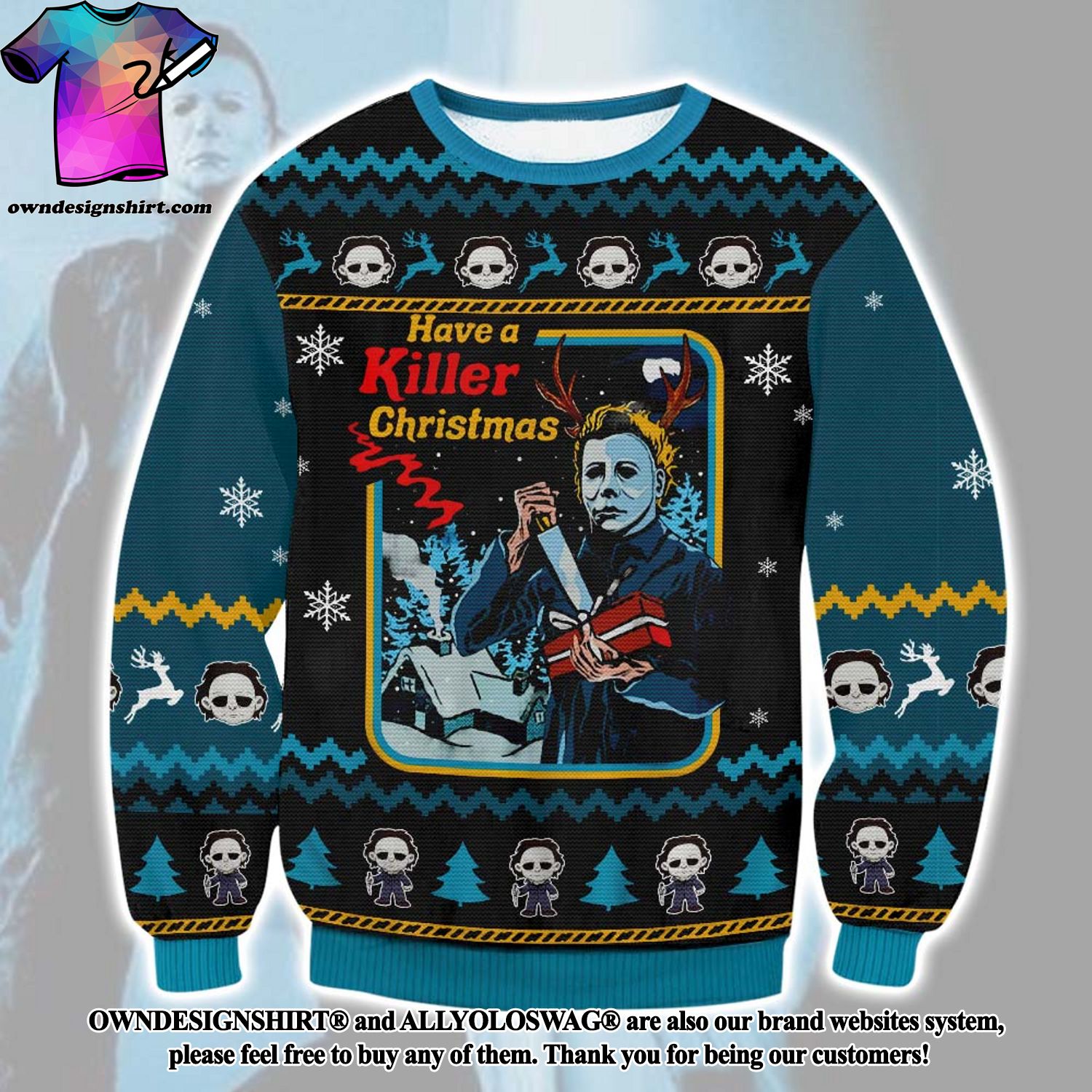 [The best selling] Micheal Myers Killer Christmas Knitting Pattern Ugly